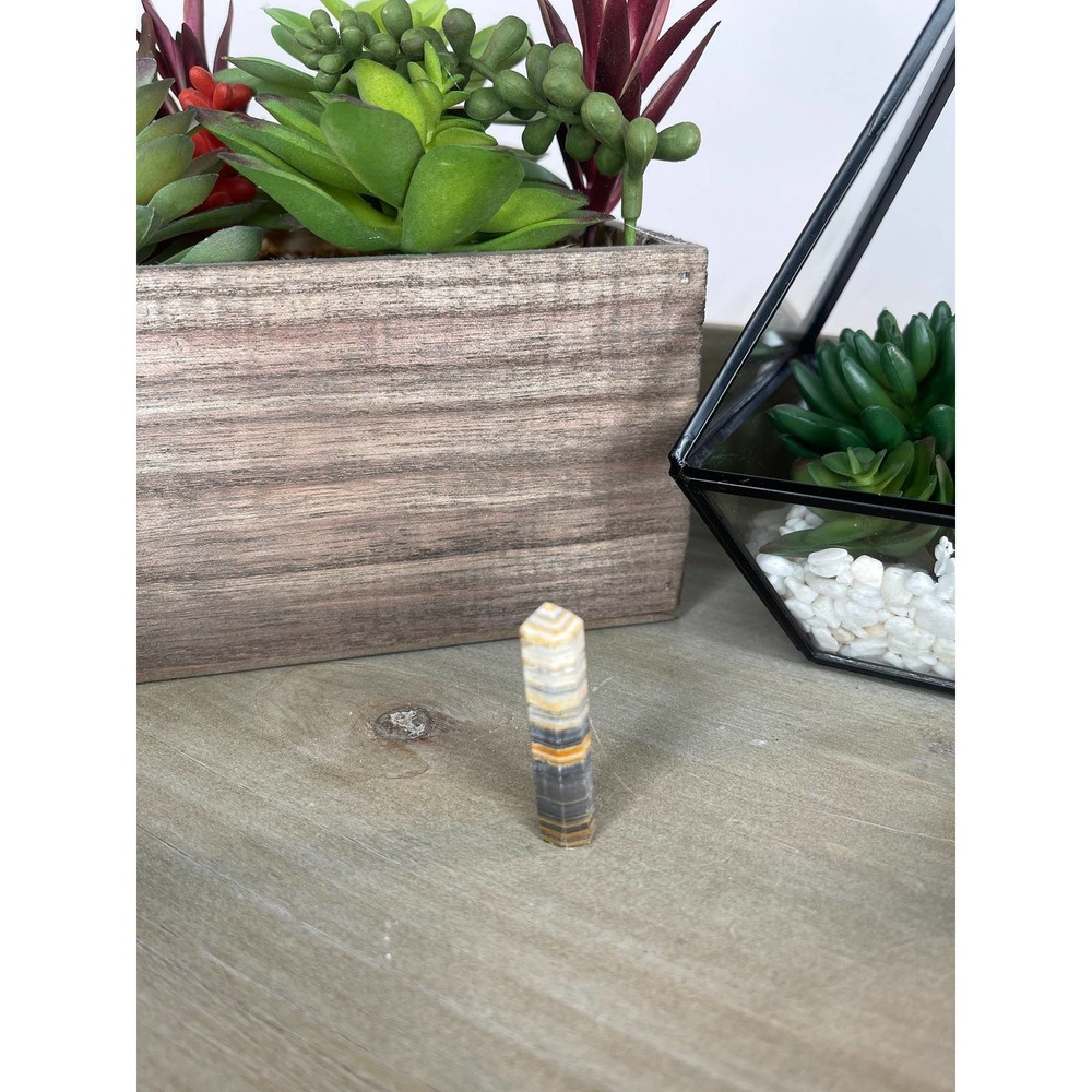 Bumbled Jasper Pencil Point Self Standing Mini Tower Crystal Wand